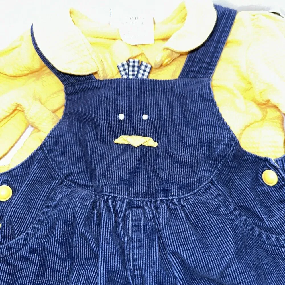 Vintage 90's Buster Brown Size 24M Farm Corduroy Overalls Set Baby Chick Rare